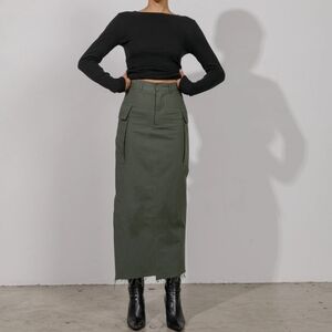 Local European Dark Green Maxi Skirt